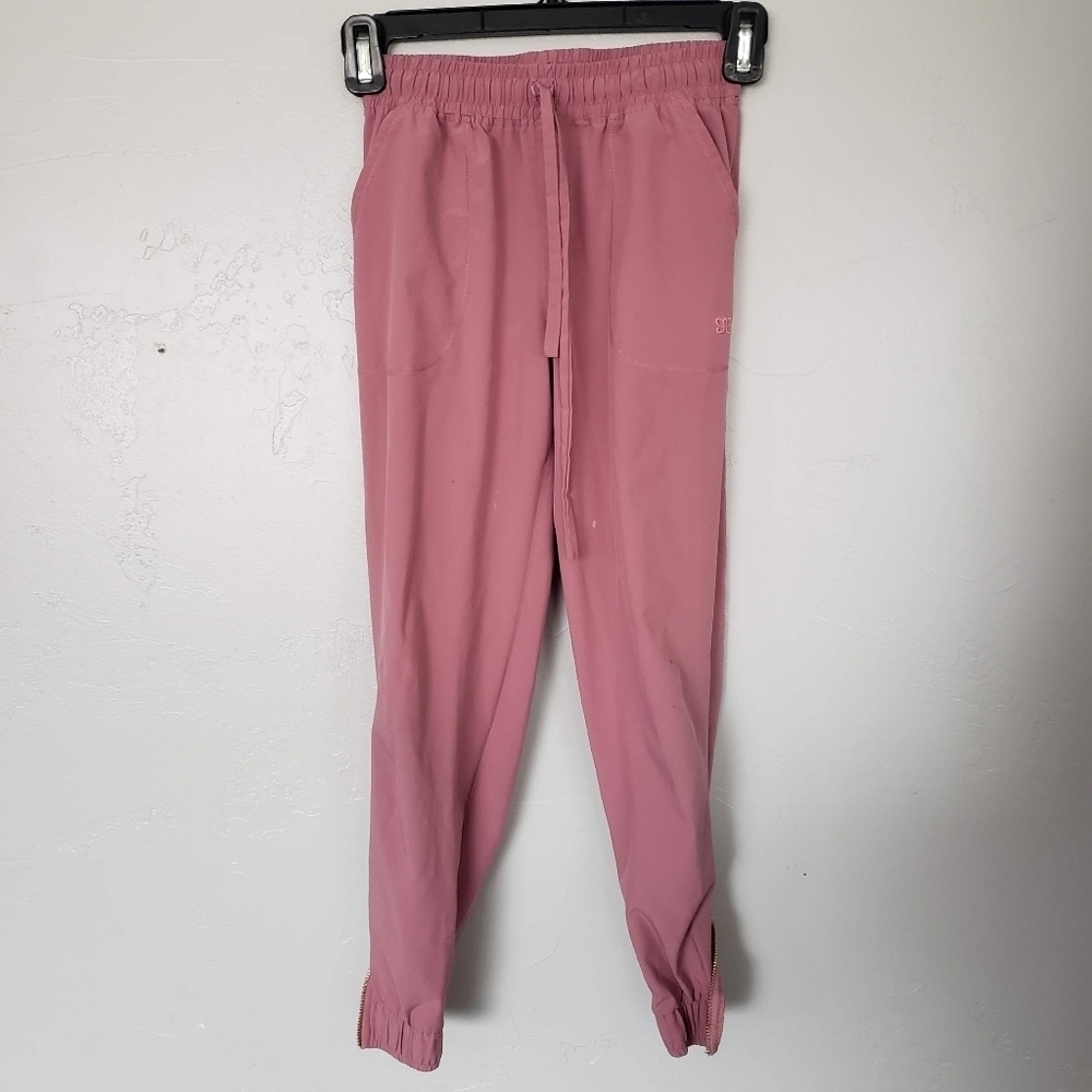 Albion Big Girls 10 Mauve Pink Nylon Joggers Pants Casual Athletic Ankle Zipper